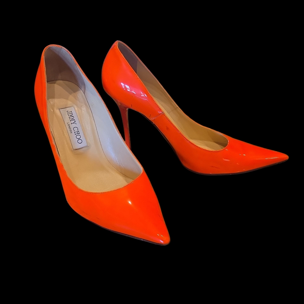 Jimmy Choo Neon Orange Love 100 Women's Heels
